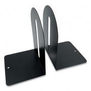 Huron Steel Bookends, Fashion Style, Nonskid, 5.5 x 4.75 x 7.25, Black, 1 Pair (HASZ0089)