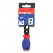 Workpro STRAIGHT-HANDLE CUSHION-GRIP SCREWDRIVER, 1/4" SLOTTED TIP, 1.5" SHAFT (24394581)