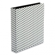 Oxford Punch Pop Fashion Binder, 3 Rings, 1.5" Capacity, 11 x 8.5, White/Black Polka Dot Design (42502)