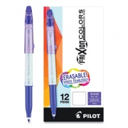 Pilot FriXion Colors Erasable Porous Point Pen, Stick, Bold 2.5 mm, Purple Ink, White Barrel, Dozen (41415)