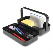 TRU RED Plastic Desktop Caddy, 5-Compartment, 4.33 x 11.5 x 8.07, Black (24418572)