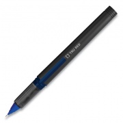 TRU RED Roller Ball Pen, Stick, Fine 0.5 mm Needle Tip, Blue Ink, Black Barrel, Dozen (24419530)