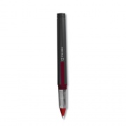 TRU RED Roller Ball Pen, Stick, Fine 0.5 mm, Red Ink, Black Barrel, Dozen (24419534)