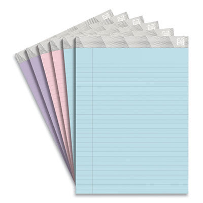 TRU RED Notepads, Wide/Legal Rule, 50 Assorted Pastel-Color 8.5 x 11.75 Sheets, 6/Pack (24419933)