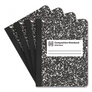 TRU RED Composition Notebook, Wide/Legal Rule, Black Marble Cover, 9.75 x 7.5, 100 Sheets, 4/Pack (24422964)