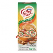 Coffee-mate Liquid Coffee Creamer, Sugar-Free Hazelnut, 0.38 oz Mini Cups, 50/Box (98468BX)