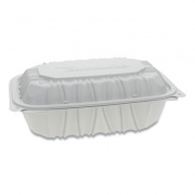 Pactiv Evergreen Vented Microwavable Hinged-Lid Takeout Container, 9 x 6 x 3.1, White, 170/Carton (YCNW0205)