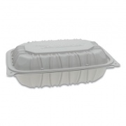 Pactiv Evergreen Vented Microwavable Hinged-Lid Takeout Container, 9 x 6 x 2.75, White, 170/Carton (YCNW0207)