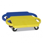 Champion Sports Scooter with Handles, Blue/Yellow, 4 Rubber Swivel Casters, Plastic, 12 x 12 (PGH12)