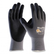 MaxiFlex ULTIMATE SEAMLESS KNIT NYLON GLOVES, NITRILE COATED MICROFOAM GRIP ON PALM AND FINGERS, SMALL, GRAY, 12 PAIRS (179949)