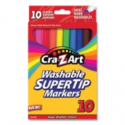 Cra-Z-Art Washable SuperTip Markers, Fine/Broad Bullet Tips, Assorted Colors, 10/Set (1007348)