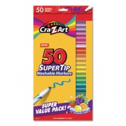 Cra-Z-Art Washable SuperTip Markers, Fine/Broad Bullet Tips, Assorted Colors, 50/Set (01328WM14)