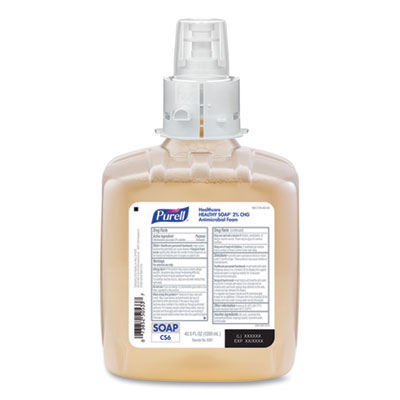 PURELL Healthy Soap 2.0% CHG Antimicrobial Foam for CS6 Dispensers, Fragrance-Free, 1,200 mL, 2/Carton (658102CT)
