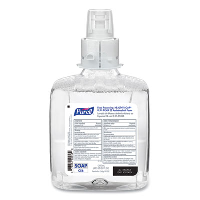 PURELL Food Processing HEALTHY SOAP 0.5% PCMX Antimicrobial E2 Foam Handwash, For CS6 Dispensers, Fragrance-Free, 1,200 mL, 2/Carton (658202CT)