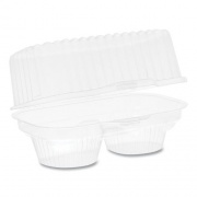 Pactiv Evergreen ClearView Bakery Cupcake Container, 2-Compartment, 6.75 x 4 x 4, Clear, 100/Carton (2002)