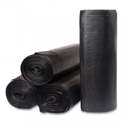 Inteplast Group Low-Density Commercial Can Liners, 45 gal, 1.2 mil, 40" x 46", Black, 10 Bags/Roll, 10 Rolls/Carton (ECI404612K)