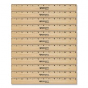 Westcott Beveled Wood Ruler, Standard, 12" Long, Natural Hardwood, 12/Pack (17720)