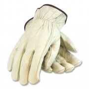 PIP Economy Grade Top-Grain Cowhide Leather Drivers Gloves, Medium, Tan (68162M)