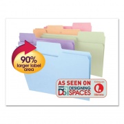 Smead SuperTab Colored File Folders, 1/3-Cut Tabs: Assorted, Legal Size, 0.75" Expansion, 11-pt Stock, Pastel Assortment, 100/Box (11962)