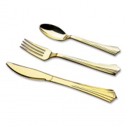Tablemate 2609710 Gourmet Gold Assorted Plastic Cutlery