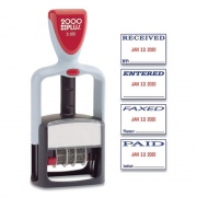 COSCO 2000PLUS Model S 360 Self-Inking Two-Color Message Dater, 5 Years, ENTERED/FAXED/PAID/RECEIVED, 1.81" x 1.25", Blue/Red Ink (032519)