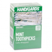 Handgards 426605 Individually Wrapped Round Wood Mint Toothpicks