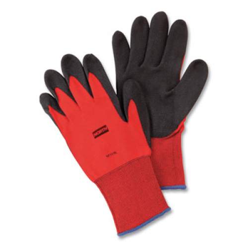 North Safety Smitty Nitrile Palm Coated Gloves White/Red Medium 12 Pairs 811162M 