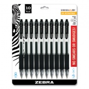 Zebra Sarasa Dry Gel X20 Gel Pen, Retractable, Medium 0.7 mm, Black Ink, Clear Barrel, 10/Pack (46871)