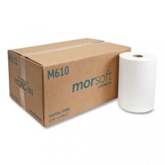 Morcon Tissue 10 Inch TAD Roll Towels, 1-Ply, 10" x 500 ft, White, 6 Rolls/Carton (M610)