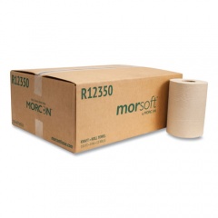 Morcon Tissue Morsoft Universal Roll Towels, 8" x 350 ft, Brown, 12 Rolls/Carton (R12350)