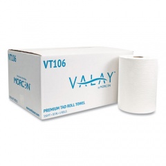 Morcon Tissue 10 Inch TAD Roll Towels, 1-Ply, 10" x 550 ft, White, 6 Rolls/Carton (VT106)