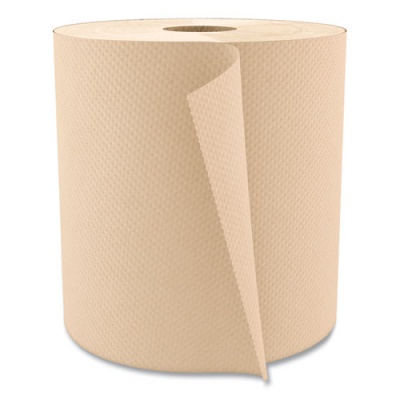 Boardwalk Hardwound Paper Towels, Nonperforated 1-Ply Natural, 800 ft, 6 Rolls/Carton (6256)