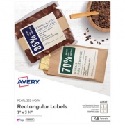 Avery Rectangle Labels, Inkjet/Laser Printers, 3 x 3.75, Pearl Ivory, 6/Sheet, 8 Sheets/Box (22823)