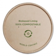 World Centric Paper Lids for Bowls, 4.6" Diameter, Kraft, 500/Carton (BOLPA12K)