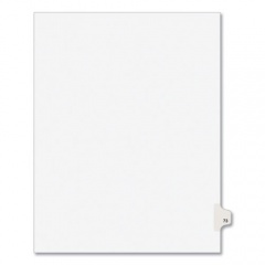 Preprinted Legal Exhibit Side Tab Index Dividers, Avery Style, 10-Tab, 73, 11 x 8.5, White, 25/Pack, (1073) (01073)