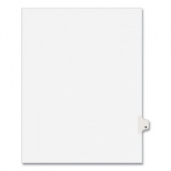 Preprinted Legal Exhibit Side Tab Index Dividers, Avery Style, 26-Tab, U, 11 x 8.5, White, 25/Pack, (1421) (01421)