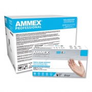 AMMEX Professional Vinyl Exam Gloves, Powder-Free, Medium, Clear, 100/Box (VPF64100)