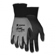 MCR Safety Ninja Nitrile Coating Nylon/Spandex Gloves, Black/Gray, Medium, Dozen (N96790M)