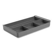 Poppin The Get-It-Together Drawer Organizer, Four Compartments, 13.5 x 7.75 x 2, Polystyrene Plastic, Dark Gray (105083)