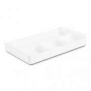 Poppin The Get-It-Together Drawer Organizer, Four Compartments, 13.5 x 7.75 x 2, Polystyrene Plastic, White (105085)