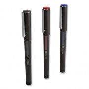 TRU RED Roller Ball Pen, Stick, Fine 0.5 mm, Assorted Ink Colors, Black Barrel, 3/Pack (58251)