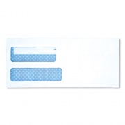 Universal Double Window Business Envelope, #9, Square Flap, Self-Adhesive, 3.88 x 8.88, White, 500/Box (35217)