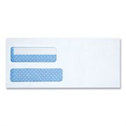 Universal Double Window Business Envelope, #10, Square Flap, Gummed, 4.13 x 9.5, 500/Box (36103)