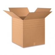 Coastwide Professional Multi-Depth Shipping Boxes, 200 lb Mullen Rated, Regular Slotted Container, 24 x 24 x 16 to 24, Brown Kraft, 15/Bundle (63242424)