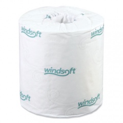 Windsoft Bath Tissue, Septic Safe, 2-Ply, White, 4.5 x 3, 500 Sheets/Roll, 48 Rolls/Carton (2405)