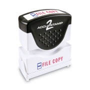 ACCUSTAMP2 Pre-Inked Shutter Stamp, Red/blue, File Copy, 1 5/8 X 1/2 (035524)