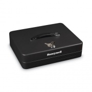 Honeywell Deluxe Cash Security Box, 11.8 x 9.4 x 3.7, Steel, Black (6113)