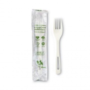 World Centric TPLA Compostable Cutlery, Fork, 6.3", White, 750/Carton (FOPSI)