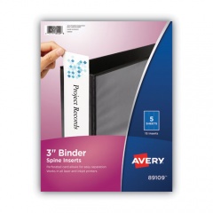 Avery Binder Spine Inserts, 3" Spine Width, 3 Inserts/Sheet, 5 Sheets/Pack (89109)