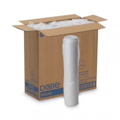 Dixie Dome Drink-Thru Lids, Fits 10 oz to 16 oz Paper Hot Cups, White, 1,000/Carton (D9542)
